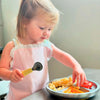 Avanchy Baby Stainless Steel Round Divided Plate with Silicone Suction Base - Pink