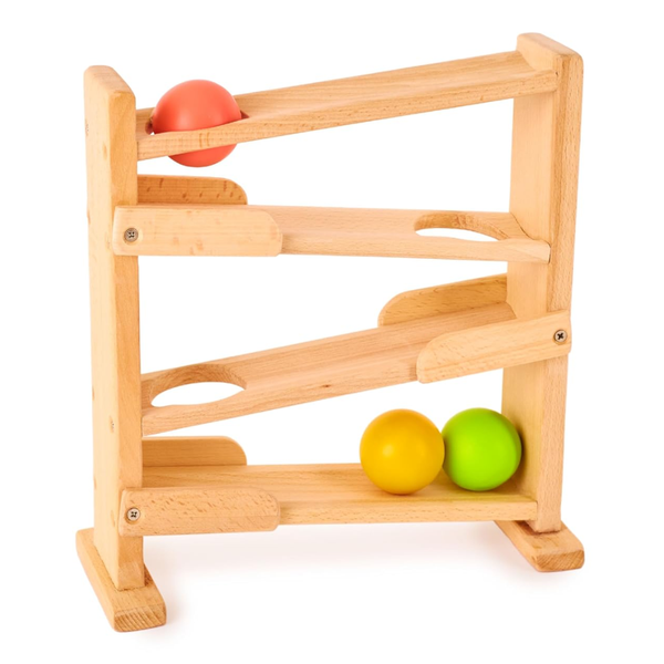 Curious Cub Wooden Ball Tracker Montessori Inspired Educational Ramp Toy - Dezine Kids
