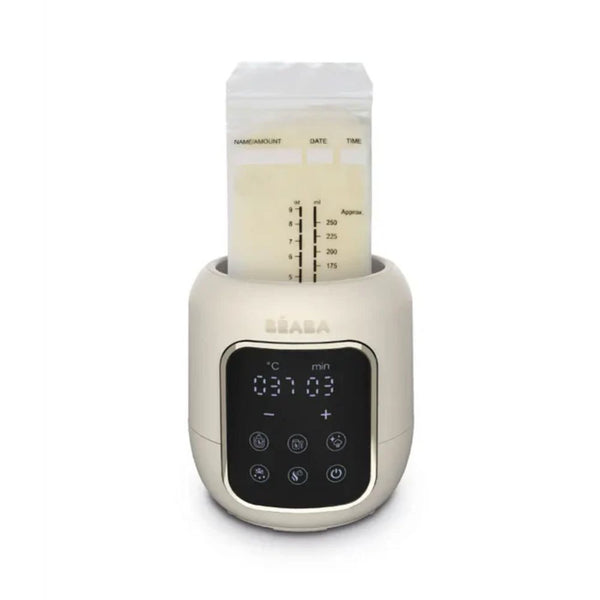Beaba Multi Milk 5 in 1 Baby Bottle Warmer, Fast Steam Mode, Defrost & Baby Food Warmer with LED Display, Touch Screen & Adjustable Timer - Clay - Dezine Kids