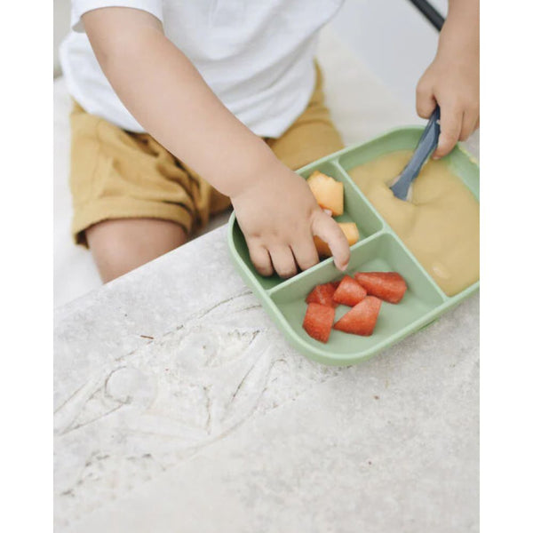 Beaba Divided Silicone Plate - Sage Green