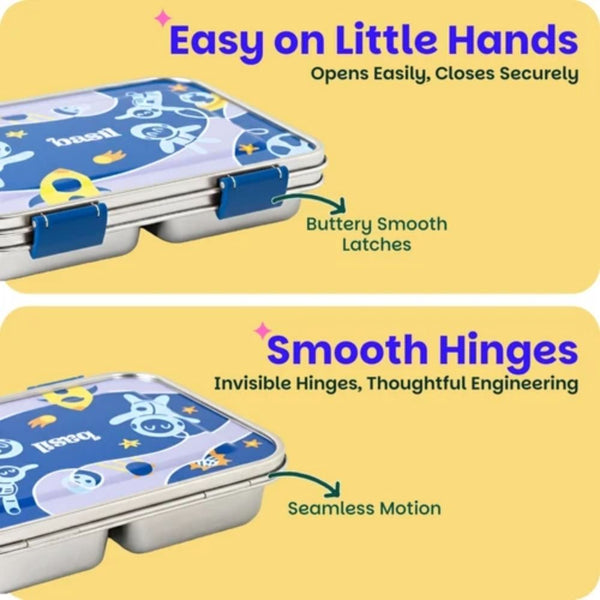 Basil 3 Compartment easy open-close Lunchbox - Super Swoosh