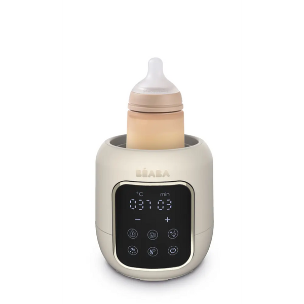 Beaba Multi Milk 5 in 1 Baby Bottle Warmer, Fast Steam Mode, Defrost & Baby Food Warmer with LED Display, Touch Screen & Adjustable Timer - Clay
