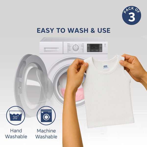 Baby Envelope Neck Sleeveless Vest – Pack of 3 (Soft & Breathable Cotton)