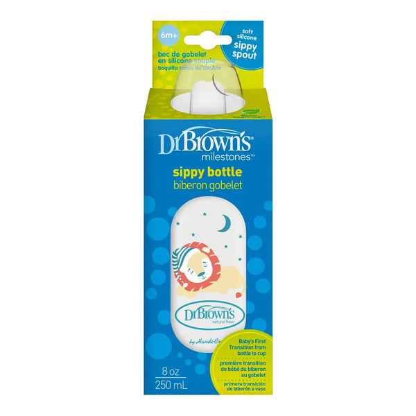 Dr.Browns Milestones Narrow Sippy Bottle (6m+) 8oz/250 ml - Lion - Dezine Kids