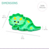 Melii 100% Food Grade Silicone Plate Suction Base With Divided Sections - Dinosaur