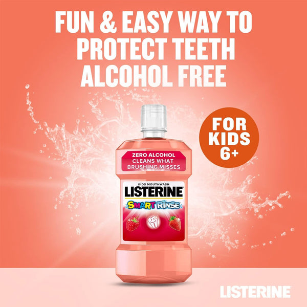 Listerine Smart Rinse Berry Freshness Baby Mouthwash from 6 Years - 250 ml - Dezine Kids
