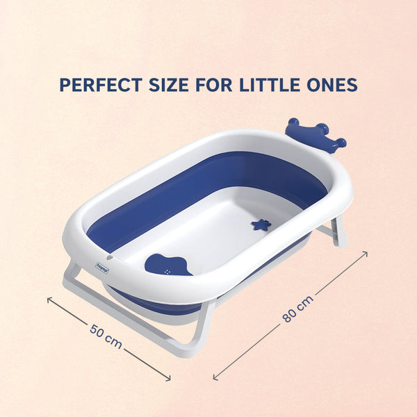 Hopop Deluxe Foldable Baby Bath Tub with Non-Slip Base & Soft Edges - Dezine Kids