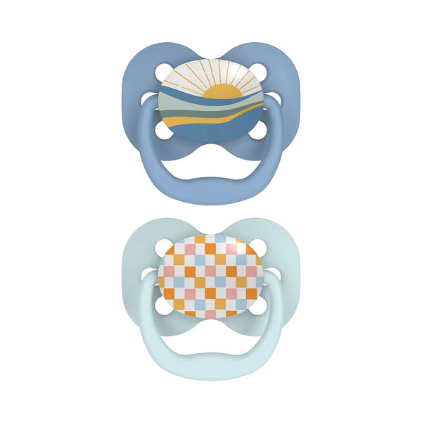 Dr.Browns Blue Space Advantage Pacifiers Stage 1, Pack of 2 - Blue Sunrise - Dezine Kids