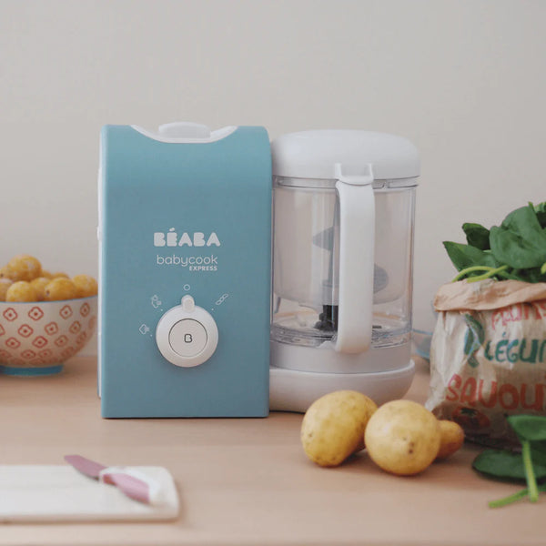 Beaba Babycook Express Multifunctional Baby Food Processor, Blender, Steamer, Sterilizer and Cooker - Baltic Blue