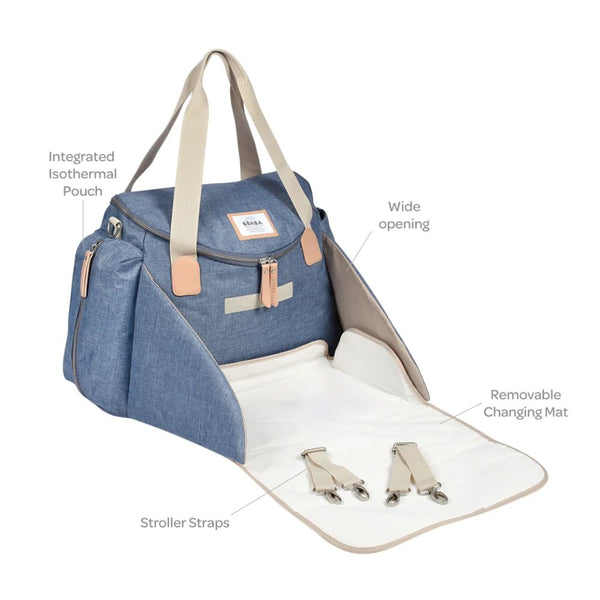 Beaba Sydney II Changing Baby Diaper Bag - Heather Blue