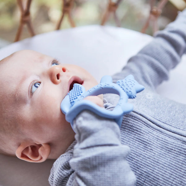 B.Box Silicone Wrist Teether Fox - Lullaby Blue