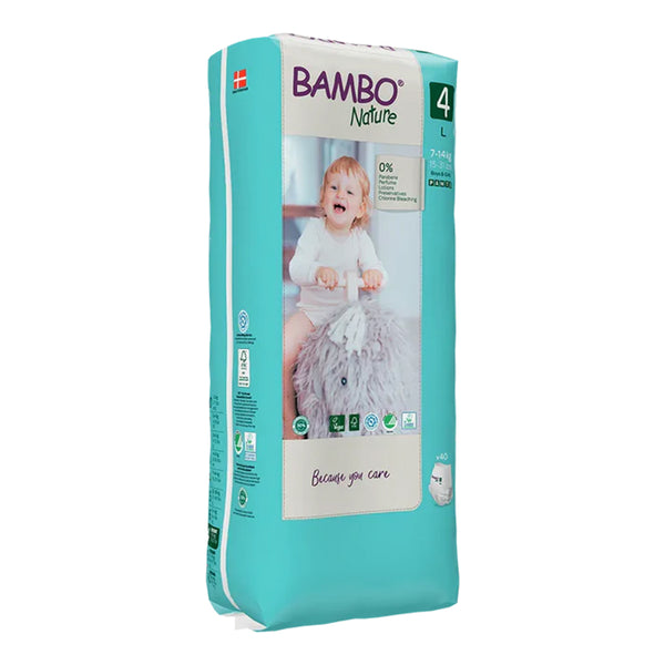Bambo Nature Pant Style Diapers, Size 4, L Size (7-15 Kgs) 40pcs - Dezine Kids