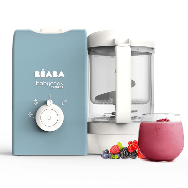 Beaba Babycook Express Multifunctional Baby Food Processor, Blender, Steamer, Sterilizer and Cooker - Baltic Blue - Dezine Kids