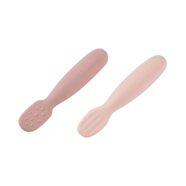 Beaba Set of 2 Silicone Pre Feeding Spoons - Candyfloss/Marshmallow