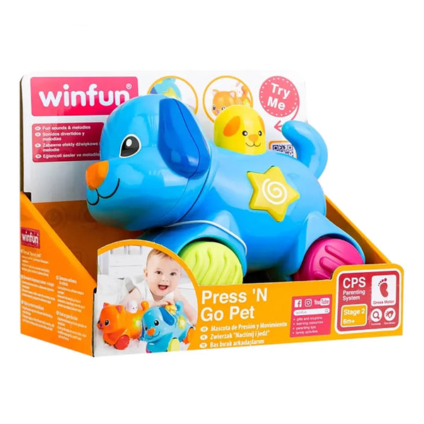 Winfun Press 'N Go Pet PuppyRollAlong Toy with Flashing Light