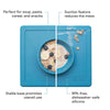 EzPz Happy Bowl 100% Food Grade Silicone Suction Bowl with Built In Placemat - Blue