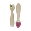 EzPz Mini Utensils for Toddlers (Spoon & Fork) - Oat