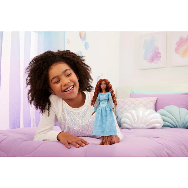 Barbie Disney The Little Mermaid Ariel Fashion Doll On Land in Signature Blue Dress