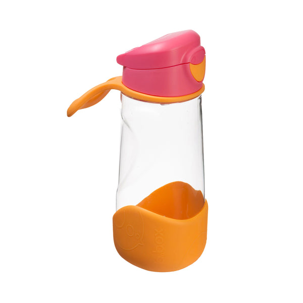 B.Box Tritan Sport Spout Drink Bottle 450 ml - Strawberry Shake Pink Orange