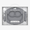 EzPz Mini Feeding Set for Toddlers (Mat, Spoon & Fork) - Grey