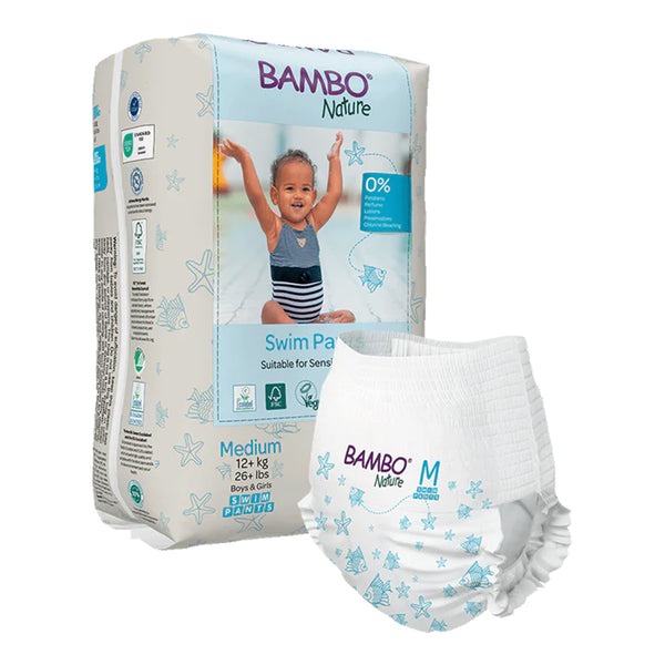 Bambo Nature Disposable Swim Diaper Pants, Size M (12+ kg) - Dezine Kids