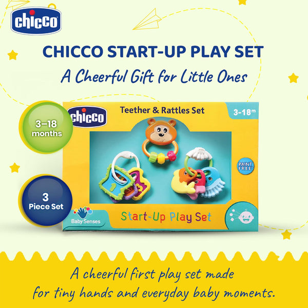 Chicco Start Up Play Set Rattle Toy Gift For Baby Shower & Baby Birthday