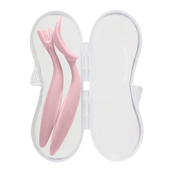 B.Box Toddler Cutlery Set Spoon and Fork - Blush Pink