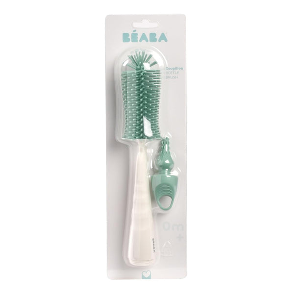 Beaba 2 in 1 Silicone Bottle Brush - Sage Green - Dezine Kids