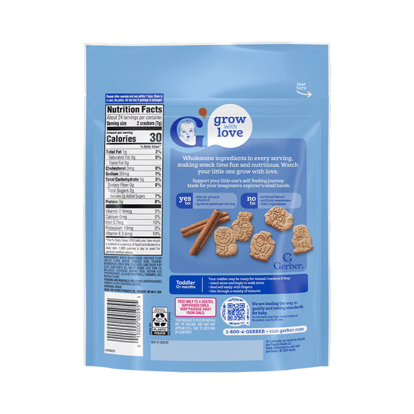 Gerber Animal Crackers for Toddlers, 12+ months - Cinnamon Graham
