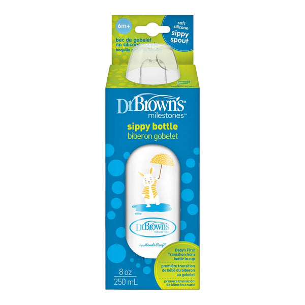 Dr.Browns Milestones Narrow Sippy Bottle (6m+) 8oz/250 ml - Bunny - Dezine Kids