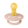 Bibs Colour Natural Rubber Baby Pacifiers with Round Nipple, Size 2 (6+ Months) Pack of 2 - Ivory/Blush