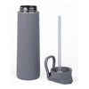 Kicups Stainless Steel Water Bottle Insulated Sipper FlexiFlow Water Bottle Travel Gym School Thurmus Hot and Cold bottle Grey - 750 ml
