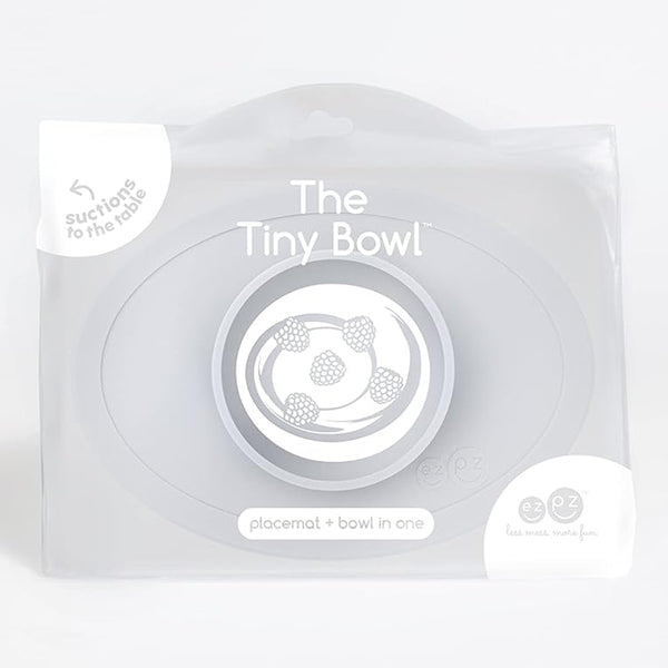 EzPz Tiny Bowl 100% Food Grade Silicone Suction Bowl Non Slip & Microwave Safe - Pewter