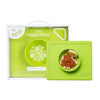 EzPz Happy Bowl 100% Food Grade Silicone Suction Bowl with Built In Placemat - Lime