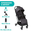 Chicco TrolleyMe Light Weight & Compact Stroller - Stone