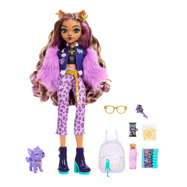 Barbie Monster High Clawdeen Wolf Fashion Doll With Pet Dog Crescent And Accessorie