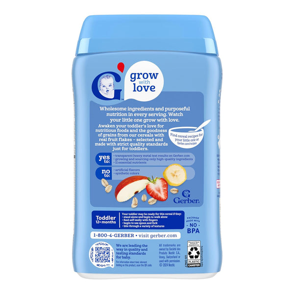 Gerber Cereal for Toddlers, 12+ months - Multigrain Banana Apple Strawberry