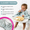 Bibado Long Sleeve Coverall Weaning Bib - Dino Roar Grey
