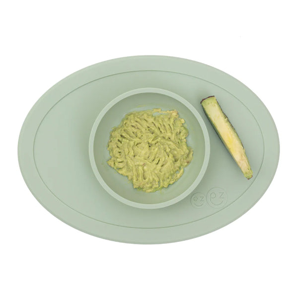EzPz Tiny Bowl 100% Food Grade Silicone Suction Bowl Non Slip & Microwave Safe - Sage