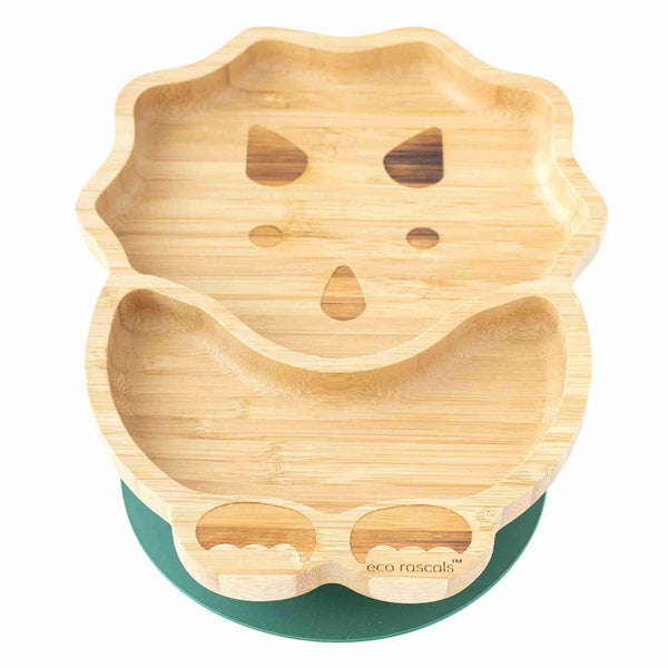 Eco Rascals Bamboo Dinosaur Suction Plate - Green