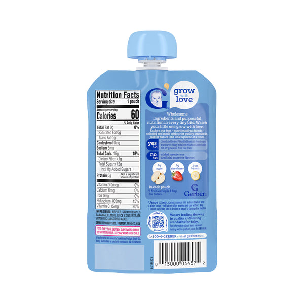 Gerber Fruit Puree - Apple Strawberry Banana