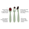 EzPz Happy Utensils for Toddlers(Spoon, Fork & Knife) - Sage