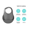 Beaba Silicone Bib - Mineral Grey - Dezine Kids