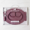 EzPz Mini Feeding Set for Toddlers (Mat, Spoon & Fork) - Mauve