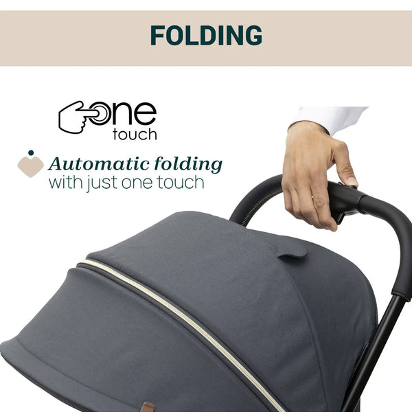 Chicco Goody XPlus Lightweight Stroller with One Hand Fold Flat Reclining Seat For 0 to 4Y (Upto 22 Kg) - Dark Shadow
