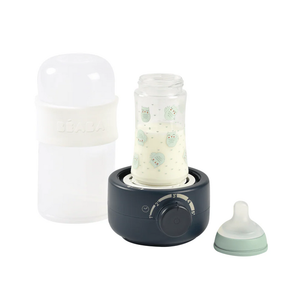 Beaba Baby 3 in 1 Bottle Warmer, Ultra Fast, Reheats Milk, Baby Food, Compact Design - Night Blue