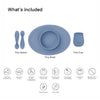 EzPz First Foods Set 100% Food Grade Silicone Baby & Toddler Suction Bowl with Built In Placemat - Indigo - Dezine Kids