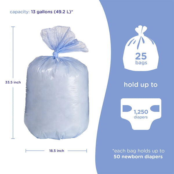 Ubbi Disposable Diaper Pail Plastic Bags - Pack of 25