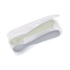 Beaba 1st Stage Silicone Spoon with Ultra Soft Tip, Gum Friendly, Ergonomic Handles, BPA Free, Set of 2 - Green/Grey