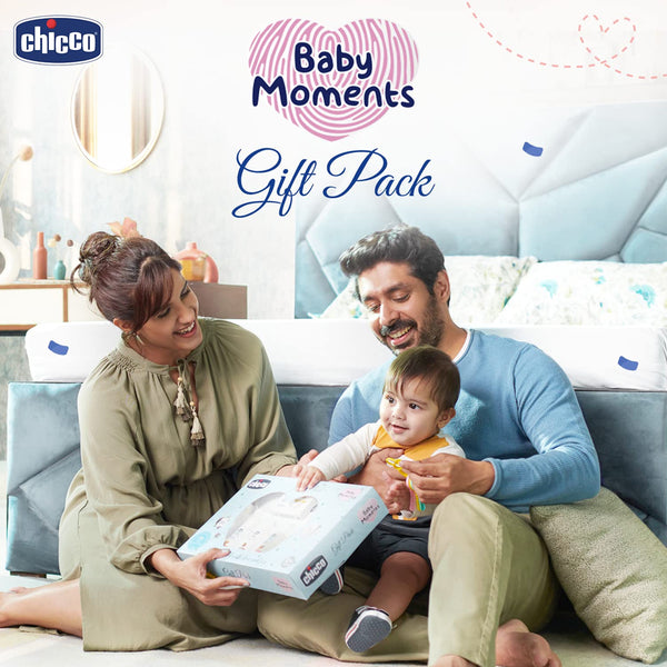 Chicco Baby Caring New Born Gift For Baby Shower & Baby Birthday, Pack of 7 - Blue